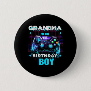 Grandma Of The Birthday Boy Matching Family Video 6 Cm Round Badge