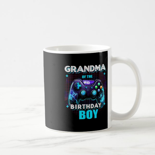 Grandma Of The Birthday Boy Matching Family Video  Coffee Mug (Right)