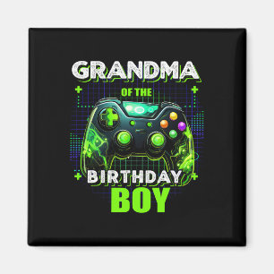 Grandma Of The Birthday Boy Matching Family Video  Magnet