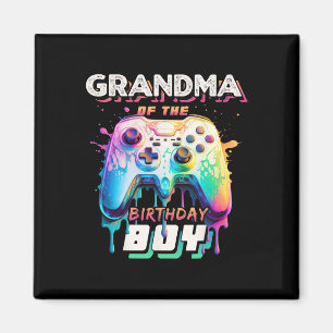 Grandma Of The Birthday Boy Matching Family Video Magnet
