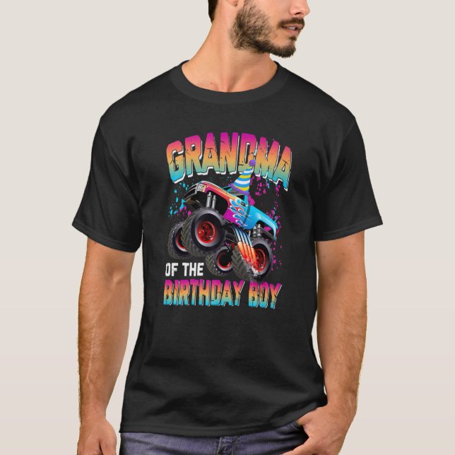 Grandma of the Birthday Boy Matching Monster Truck T-Shirt (Front)