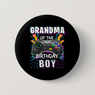 Grandma Of The Birthday Boy Matching Video Game Bi 6 Cm Round Badge