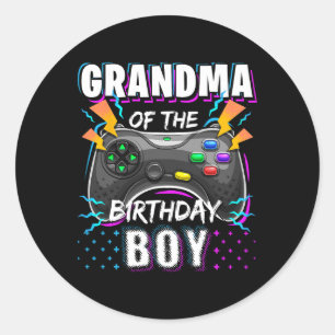 Grandma Of The Birthday Boy Matching Video Game Bi Classic Round Sticker