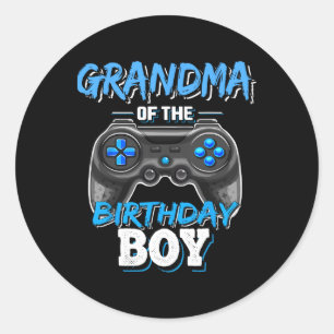 Grandma Of The Birthday Boy Matching Video Game Bi Classic Round Sticker