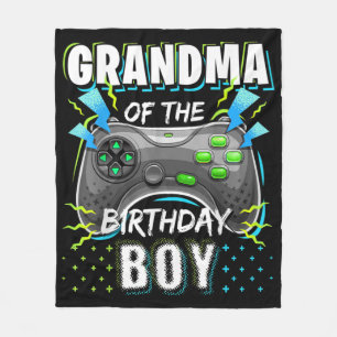 Grandma of the Birthday Boy Matching Video Game Fleece Blanket