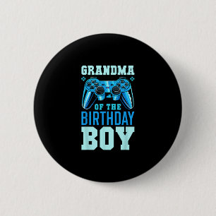 Grandma Of The Birthday Boy Matching Video Gamer B 6 Cm Round Badge