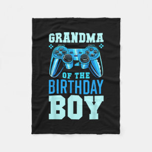 Grandma Of The Birthday Boy Matching Video Gamer B Fleece Blanket