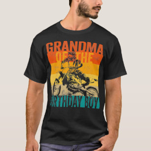 Grandma Of The Birthday Boy Motocross Dirt Bike Pa T-Shirt