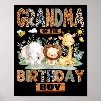 Grandma of The Birthday Boy Safari le Wild Animals Poster