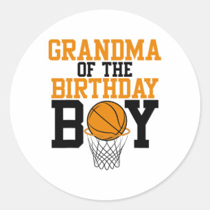 Grandma Of The Birthday Boy Sketll Family Birthday Classic Round Sticker