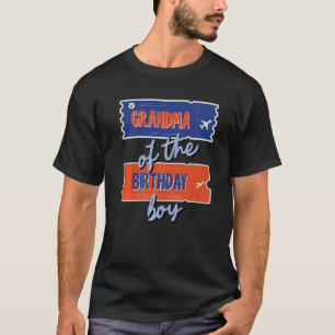Grandma Of The Birthday Boy Travel Theme Matching T-Shirt