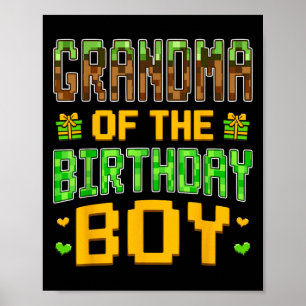 Grandma Of The Birthday Boy Video Gamer Birthday P Poster