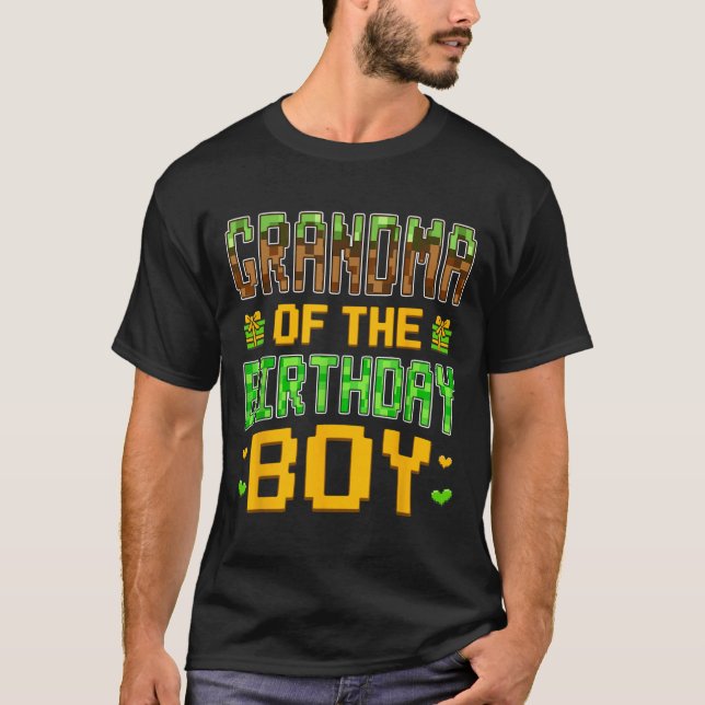 Grandma Of The Birthday Boy Video Gamer Birthday P T-Shirt (Front)