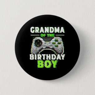 Grandma Of The Birthday Boy Video Gamer Matching F 6 Cm Round Badge