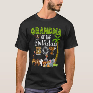 Grandma of The Birthday Boy Wild Zoo Theme Safari  T-Shirt