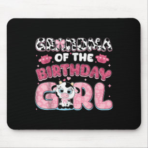 Grandma Of The Birthday Girl Farm Cow Grandma Birt Mouse Pad
