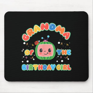 Grandma of The Birthday Girl Funny Melon Family Mouse Pad