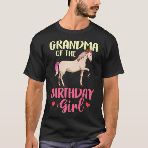 Grandma Of The Birthday Girl Horse Equestrian T-Shirt