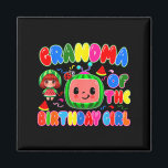Grandma Of The Birthday Girl Melon Family Matching Magnet<br><div class="desc">Grandma Of The Birthday Girl Melon Family Matching Funny</div>