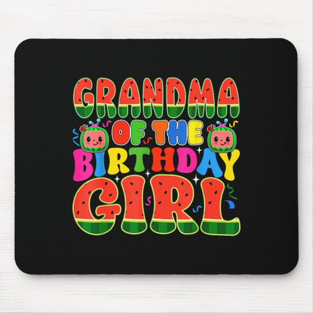 Grandma Of The Birthday Girl Melon Family Matching Mouse Pad (Front)