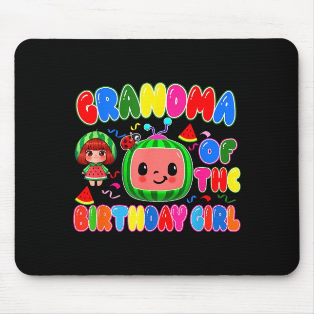 Grandma Of The Birthday Girl Melon Family Matching Mouse Pad (Front)