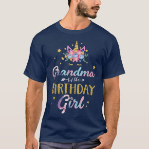 Grandma Of The Birthday Girl Mother Gifts Unicorn T-Shirt
