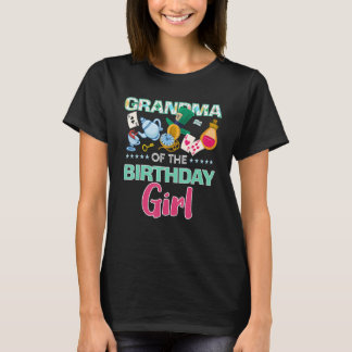 Grandma Of The Birthday Girl Onederland Pink Teal  T-Shirt