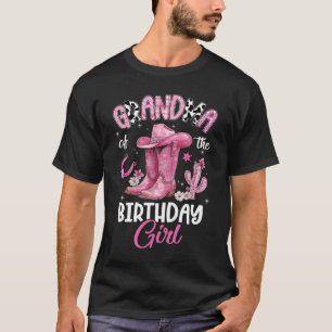 Grandma Of The Birthday Girl Pink Cowgirl Western  T-Shirt