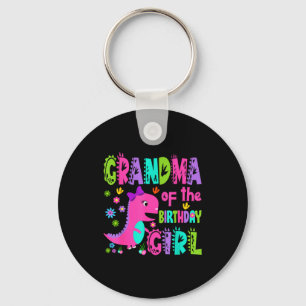 Grandma of the birthday girl saurus rex dinosaur key ring