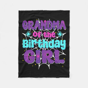 Grandma Of The Birthday Girl Spider Web Family Par Fleece Blanket