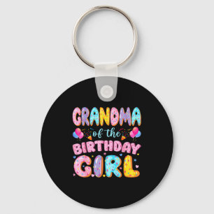 Grandma of the birthday girl sweet doughnut birthd key ring