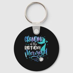 Grandma Of The Birthday Mermaid Family Matching Pa Key Ring