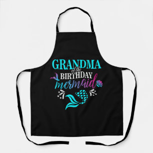 Grandma Of The Birthday Mermaid Matching Family Apron