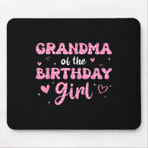 Grandma Of The Birthday Pink Girl Matching Family Mouse Pad