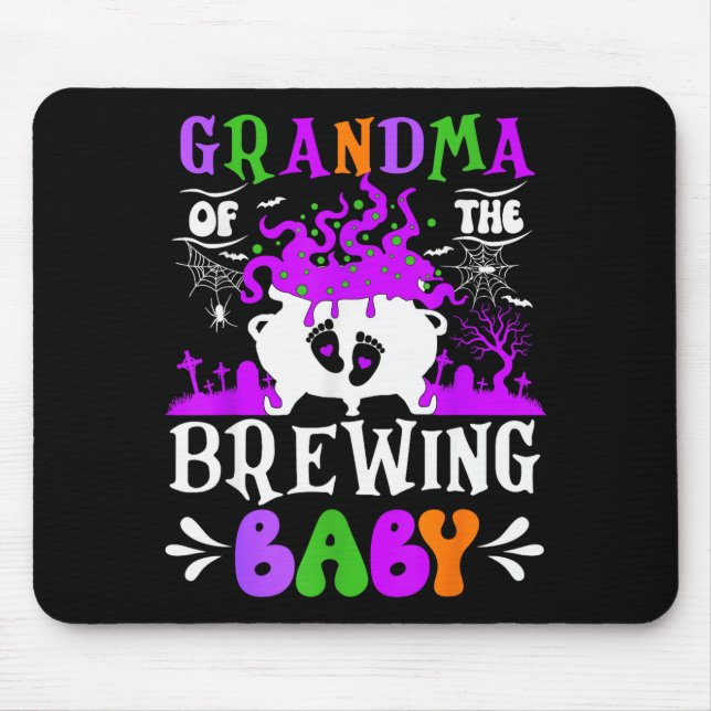 Grandma Of The Brewing Baby Grandma To Be Hallowee Mouse Pad (Front)