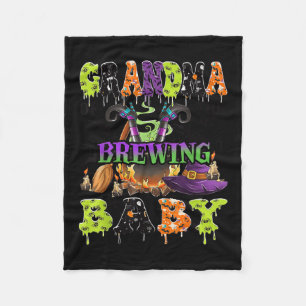Grandma Of The Brewing Baby Soky Halloween Baby Sh Fleece Blanket