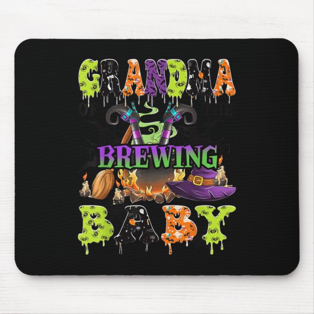Grandma Of The Brewing Baby Soky Halloween Baby Sh Mouse Pad (Front)
