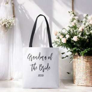 Grandma of the Bride Black White Wedding  Tote Bag