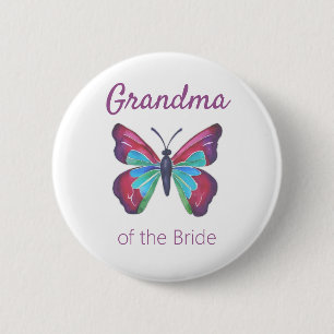 Grandma of the Bride Butterfly Button