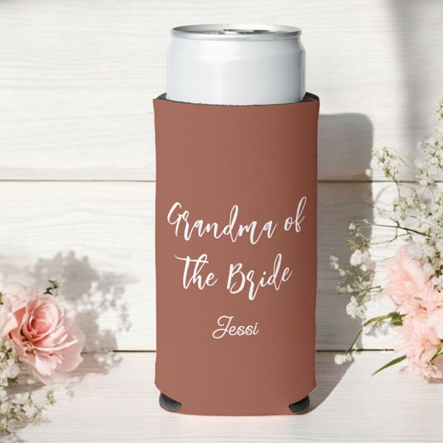 Grandma of the Bride Terracotta Wedding Seltzer Can Cooler (Creator Uploaded)