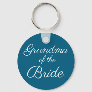 Grandma of the bride wedding & bridal white key ring