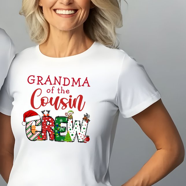 Grandma of the Cousin Crew Christmas Doodle T-Shirt (Creator Uploaded)