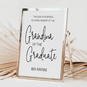 Grandma of the Graduate Memorial Reserved Seat Poster
