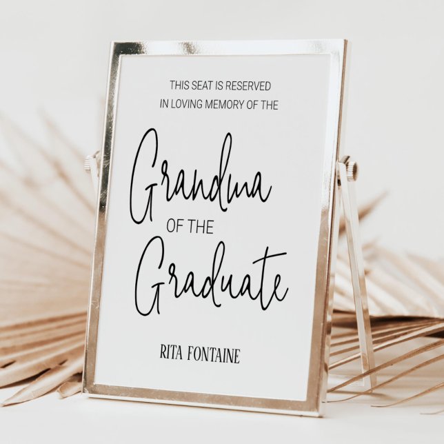 Grandma of the Graduate Memorial Reserved Seat Poster (Creator Uploaded)