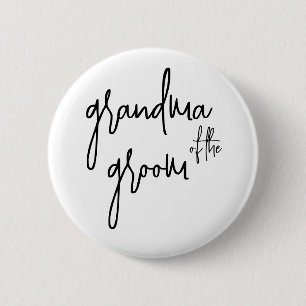 Grandma of the groom 6 cm round badge