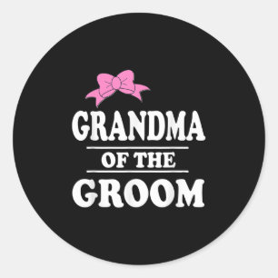 Grandma Of The Groom Wedding Party Classic Round Sticker