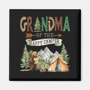 Grandma of The Happy Camper First Birthday Camping Magnet