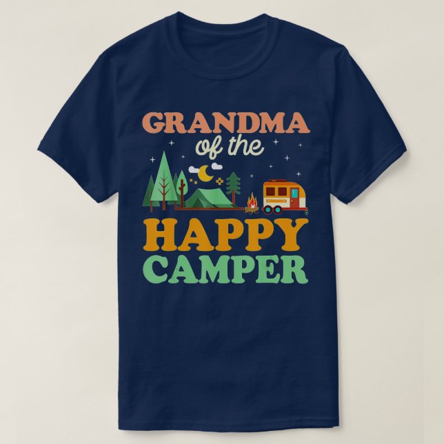 Grandma Of The Happy Camper Women 1st Bday Camping T-Shirt (Design Front)