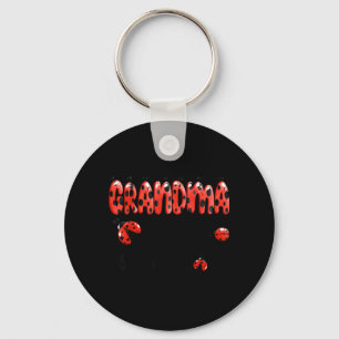Grandma of The Little Lady Birthday Girl Ladybug Key Ring