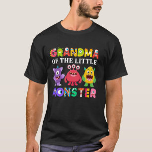 Grandma Of The Little Monster Birthday Party Famil T-Shirt